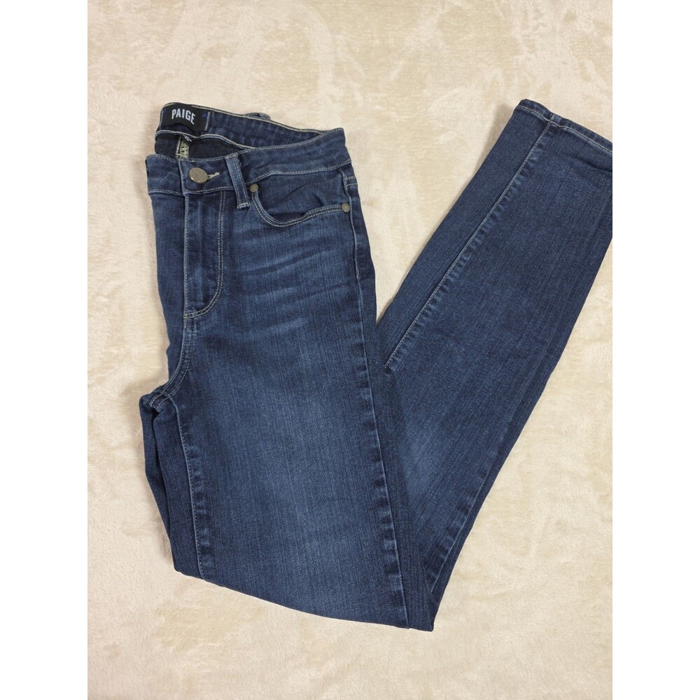 Paige Women's Hoxton Ankle Jeans Skinny Size 25 Made in USA Dark Wash Blue Denim